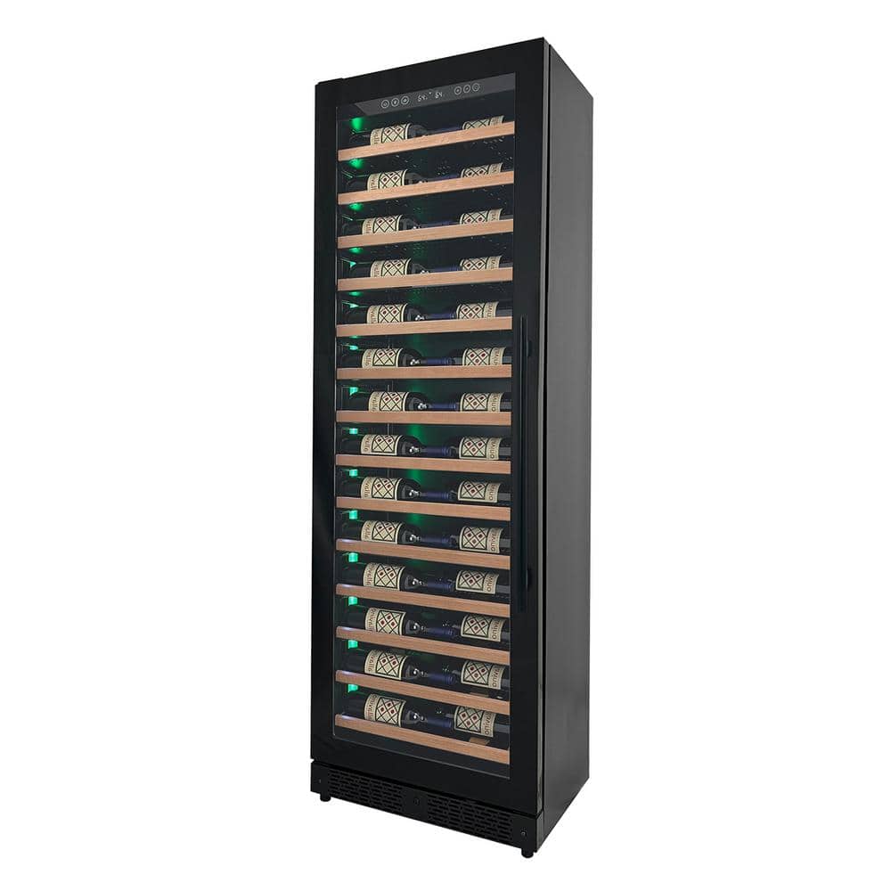 Allavino 67 Bottle Black Single Zone Wine Refrigerator with LED Lighting