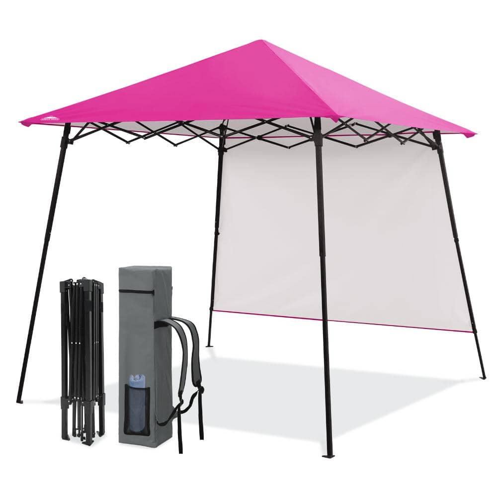 7 ft. x 7 ft. Slant Leg Pop-up Canopy Portable Canopy Metal Frame Height Adjustable Water-Resistant for Outdoor, Pink price history on PriceWatchPro