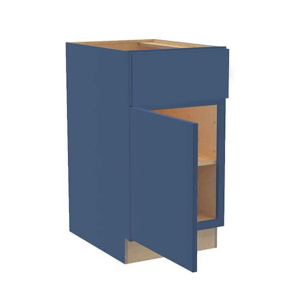 Hargrove 21 in. W x 24 in. D x 34.5 in. H Assembled Plywood Base Kitchen Cabinet in Vessel Blue with Soft Close LH