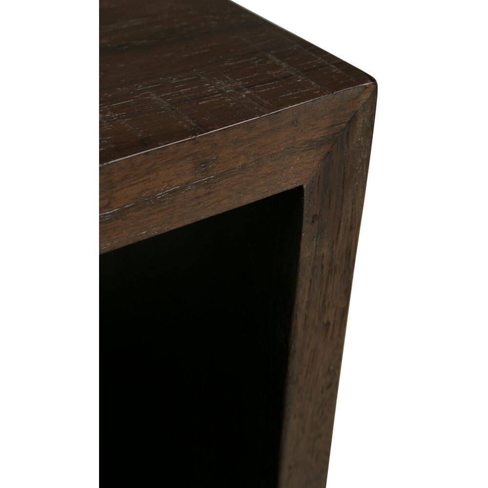 Hensington Square Dark Brown Wood and Metal End Table