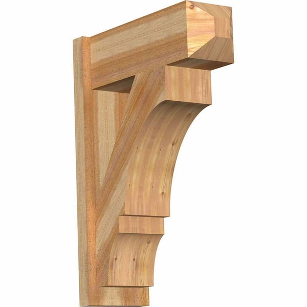 Ekena Millwork 8 in. x 30 in. x 22 in. Balboa Craftsman Rough Sawn Western Red Cedar Outlooker