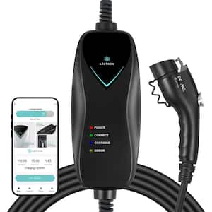 Level 1 J1772 Charger Wifi-110-Volt 15 A, Nema 5-15 Plug, 16 ft. Extension Cord-Portable Electric Car Charger for J1772