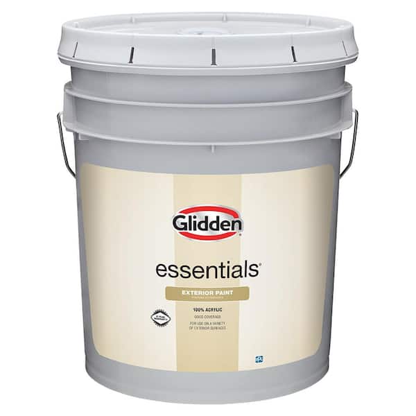 Glidden Essentials 5 gal. Pure White Base 1 Flat Exterior Paint