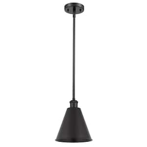 Ballston Cone 1-Light Matte Black Cone Pendant Light with Matte Black Metal Shade