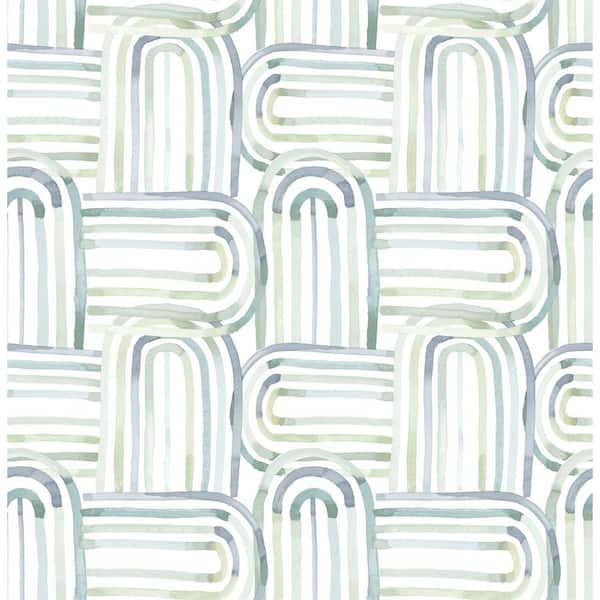 A-Street Prints Blue Lolly Arches Wallpaper Sample