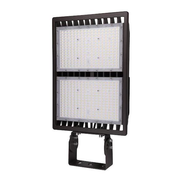300-Watt Yoke Mount Line Voltage Bronze Outdoor Integrated LED Large Landscape Flood Light, Cool White