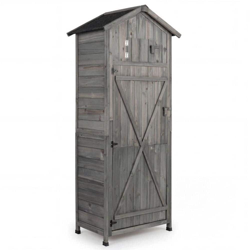 2.5 ft. W x 1.6 ft. D Wood Storage Shed with Shelves and Hooks (4.1 sq. ft. ) price history on PriceWatchPro