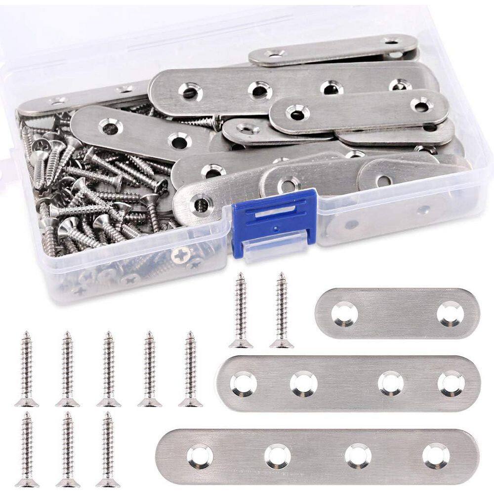 3 Sizes Stainless Steel Flat Straight Brace Brackets with Screws for Mending Repair Plates 115Pcs Pack price history on PriceWatchPro