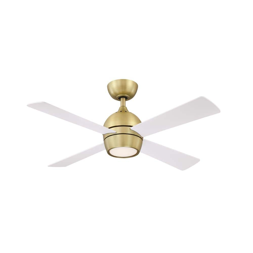 FANIMATION Kwad 44 in. Integrated LED Brushed Satin Ceiling Fan