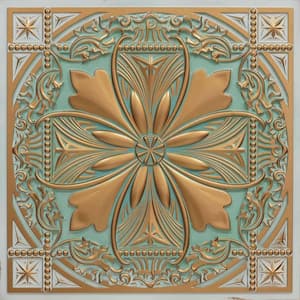 Helena Arabian Green 2 ft. x 2 ft. PVC Glue-up or Lay-in Faux Tin Ceiling Tile (40 sq. ft./case)