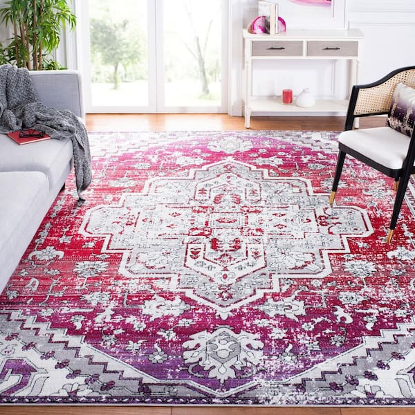 Skyler 9 ft. x 12 ft. Red/Ivory Ornate Overdyed Area Rug