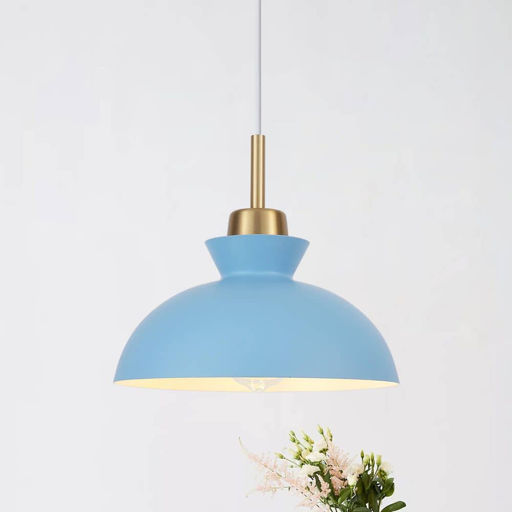 1-Light Simple Blue Single Dome Pendant Light with Metal Shade price history on PriceWatchPro