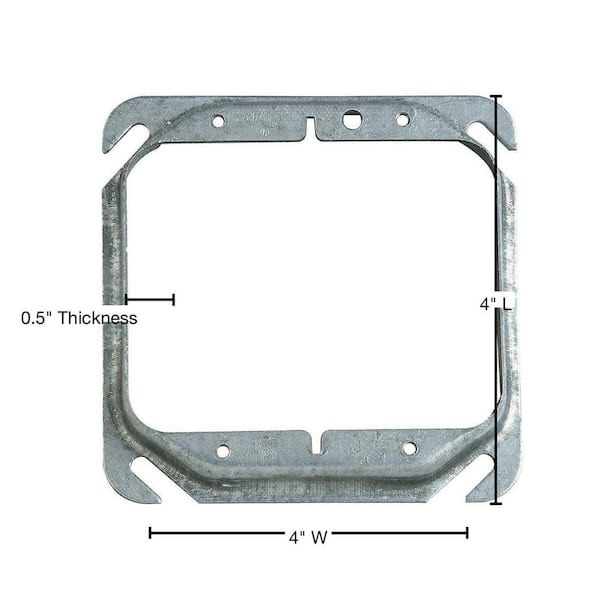 Steel City 2-Gang Square Mud Ring - Silver (52C17-25R) 52C17-25R