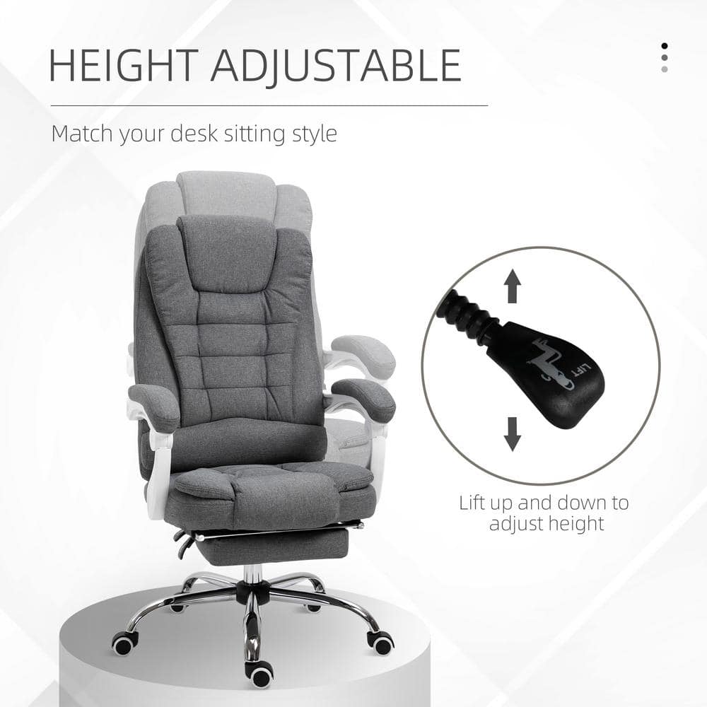 Dark Gray High-Back Fabric Executive Swivel Chair with Fixed Arms