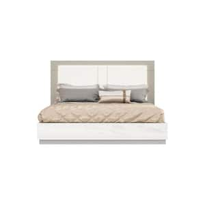 White Composite Frame King Panel Bed