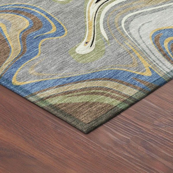 Chantille Machine Washable Indoor/Outdoor Abstract ACN2395 Gray 10 ft. x 14 ft. Area Rug