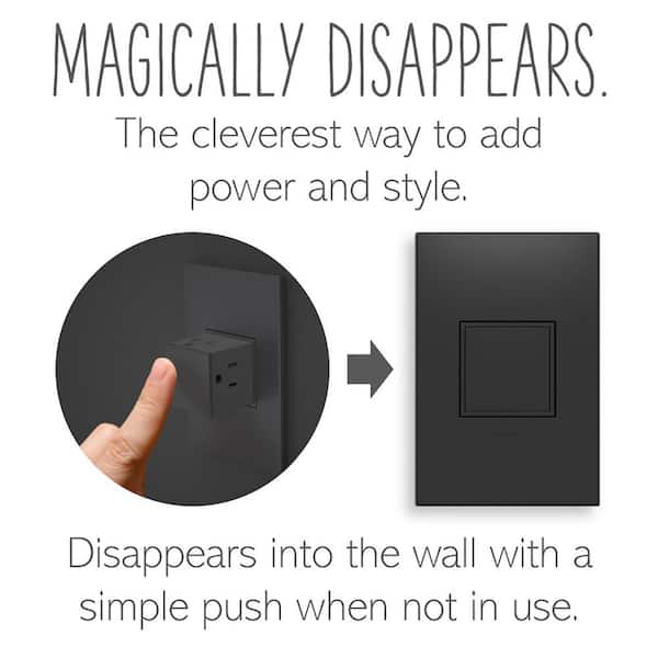 adorne 20 Amp 125-Volt Tamper Resistant 1-Gang Pop-Out Outlet, Graphite