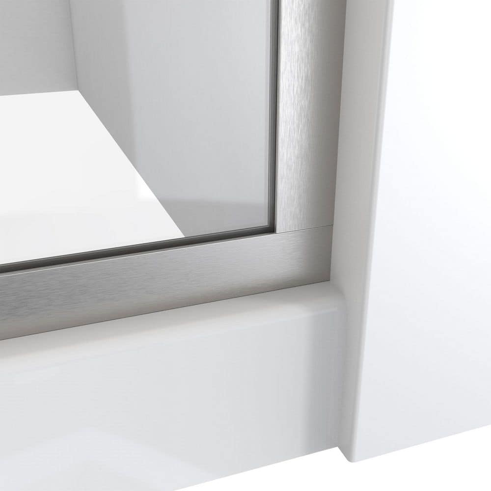 Linea 34" W x 72" H Frameless Brushed Nickel Shower Screen