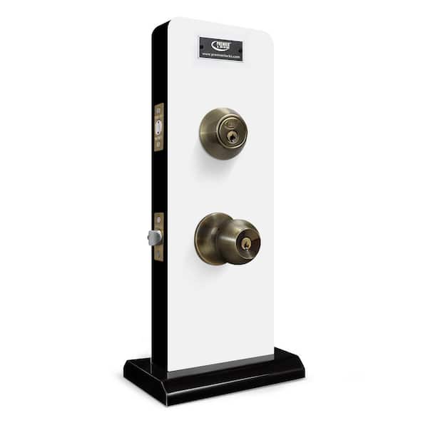 Antique Brass Entry Door Knob Combo Lockset with Deadbolt and 6-Keys, Keyed Alike (12-Pack)