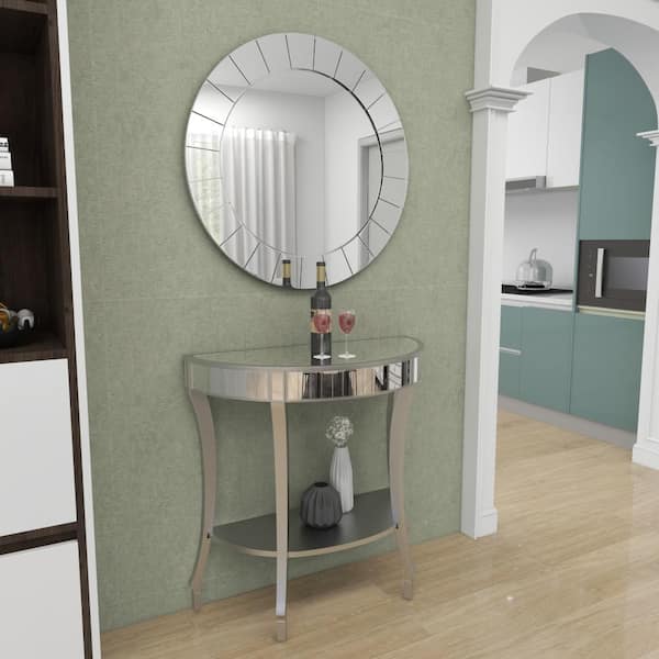 Entryway set half moon table + on sale mirror