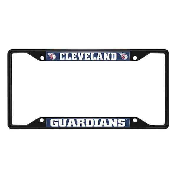 FANMATS Cleveland Guardians Metal License Plate Frame Black Finish