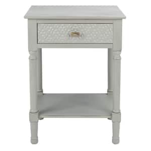 Halton 19 in. Distressed Gray Rectangle Wood Storage End Table