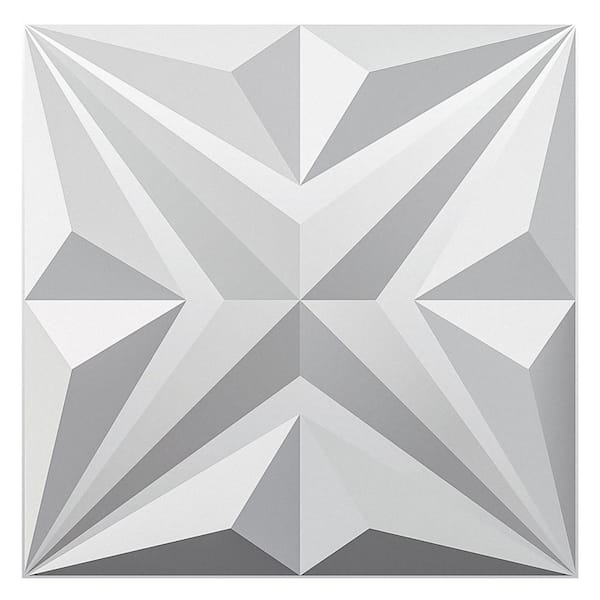 Art3dwallpanels 19.7 in. x 19.7 in. 32 sq. ft. White PVC 3D Wall Panel Star  Textured for Interior Wall Decor (Pack of 12-Tiles) A10hd050WTP12 - The  Home Depot