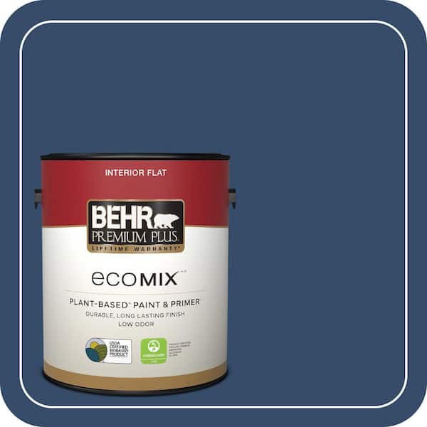 1 gal. #580D-7 Deep Royal Flat EcoMix Plant-Based Interior Paint & Primer