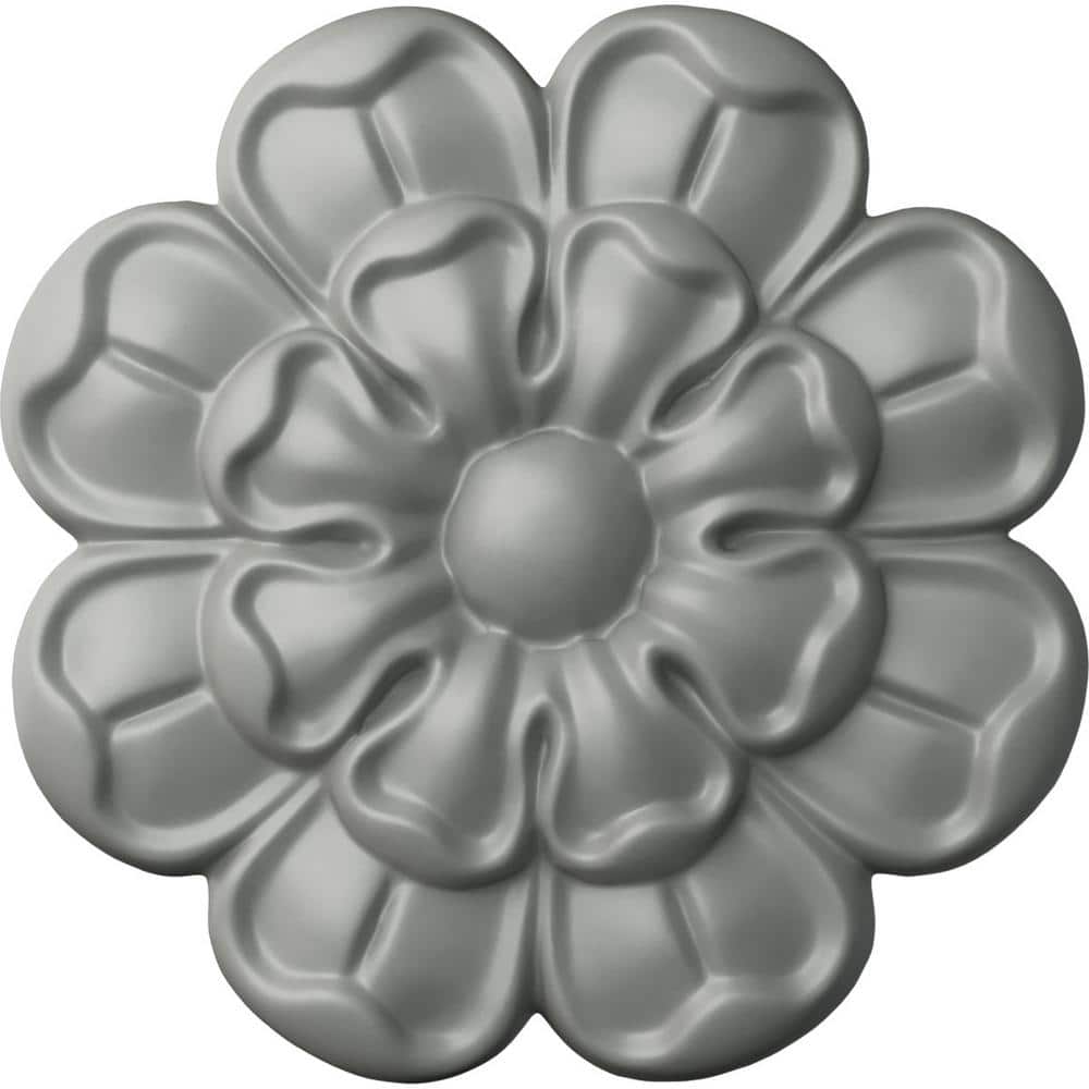 5-Inch Gray Primed Round Rosette Crown Molding