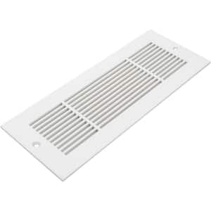 Royal Series 12 in. x 6 in. White Steel Vent Cover Grille for Home Floors and Walls with Mounting Holes