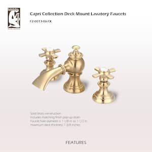 8 in. Adjustable Widespread 2-Handle Antique Flow Lavatory Faucet in Satin Brass