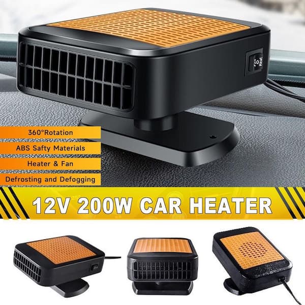 cigarette lighter fan for car N/A Electric Car Heater Defroster 12V 200W Fast Heating Cooling Fan 360° Rotation Plug In Cigarette Lighter for Vehicle