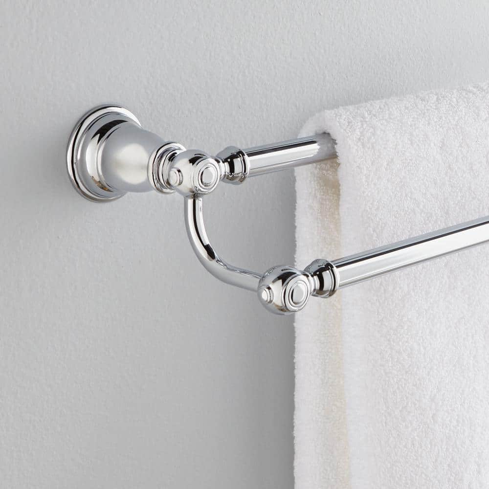 Kingsley Chrome 24-Inch Double Wall Mounted Towel Bar
