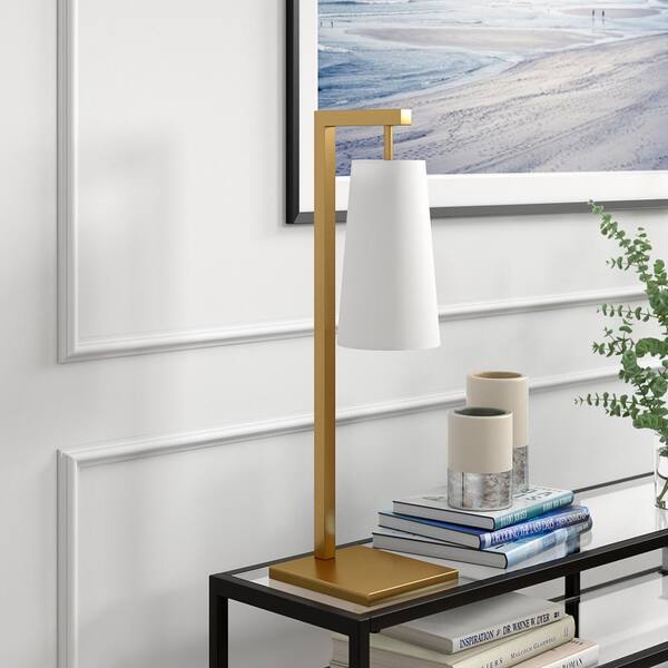 Meyer&Cross Henderson 27 in. Brass Arc Table Lamp with White Milk Glass  Shade TL1126 - The Home Depot