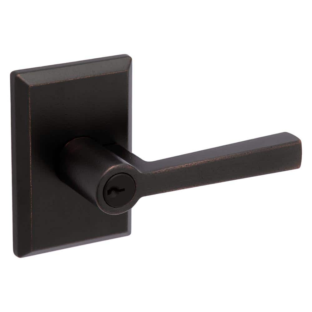 Baldwin Keyed Taper Lever & Rustic Square Rose in Dark Bronze EN.TAP.R ...