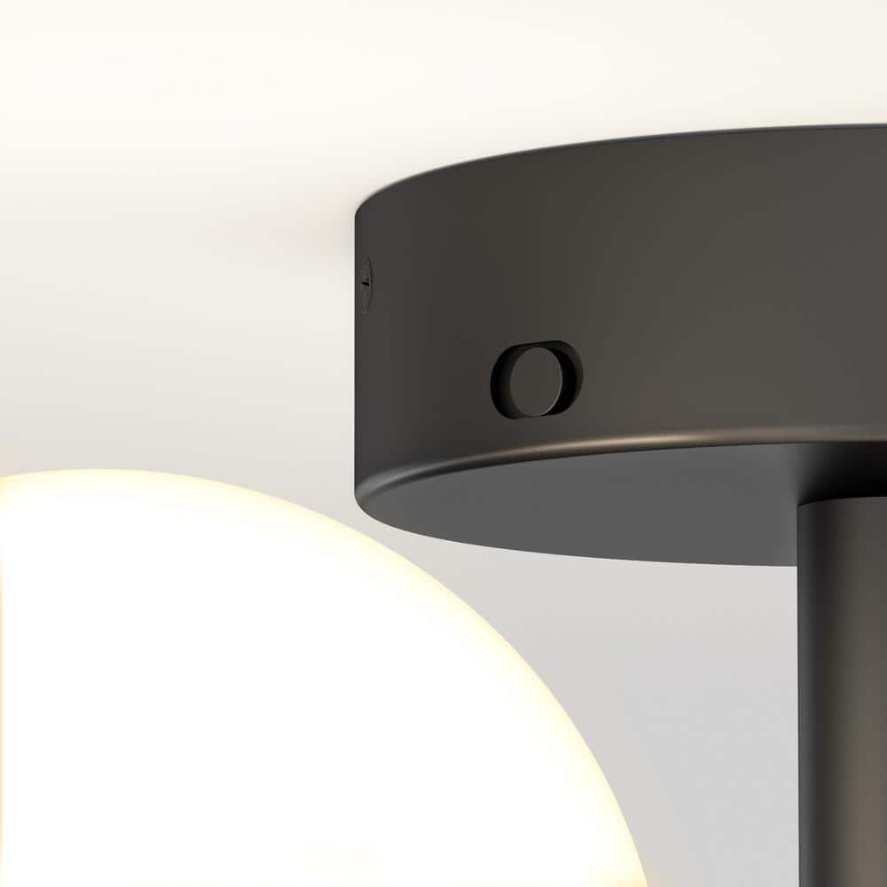 Bloom Modern Black LED Ceiling Light with Frosted Glass Globes