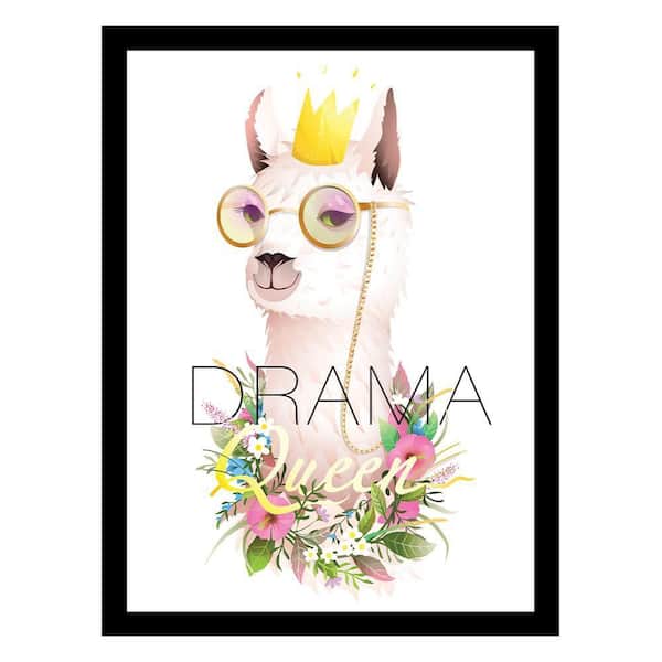 VENICE BEACH Collections LLAMA DRAMA FLOWERHEAD Framed Print by Unknown 1 Piece Framed Graphic Print Abstract Poster Art Print 18 in. x 14 in.