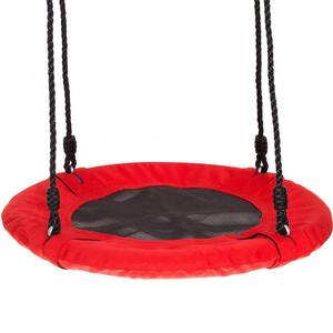 Large 24 in. Red Web Fabric Outdoor Play Family Disc Swing