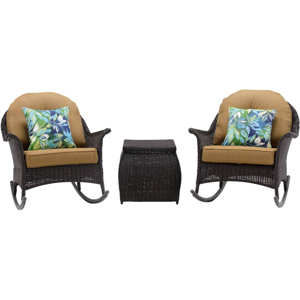 Cambridge Saros 3Piece Rocking Steel Outdoor Patio Conversation Set