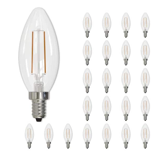 Bulbrite 40 - Watt Equivalent Warm White Light B11 (E12) Candelabra Screw Base Dimmable Clear 2700K LED Light Bulb (4-Pack)