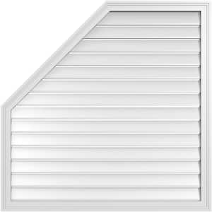 42 in. x 42 in. Octagonal Surface Mount PVC Gable Vent: Functional with Brickmould Frame