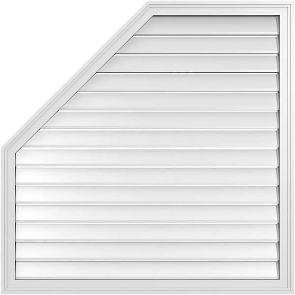 Ekena Millwork 42 in. x 42 in. Octagonal Surface Mount PVC Gable Vent: Functional with Brickmould Frame