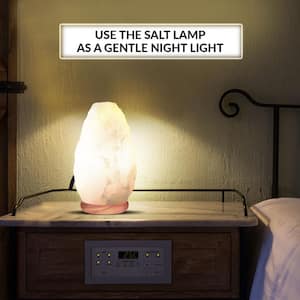 Himalayan 7.5 in. Natural White Salt Lamp with (Multi-Color)