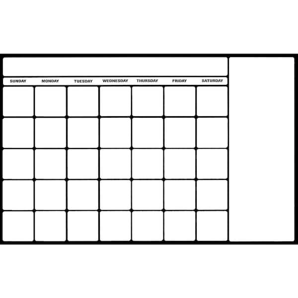 InHome Black and White Dry Erase Calendar Decal
