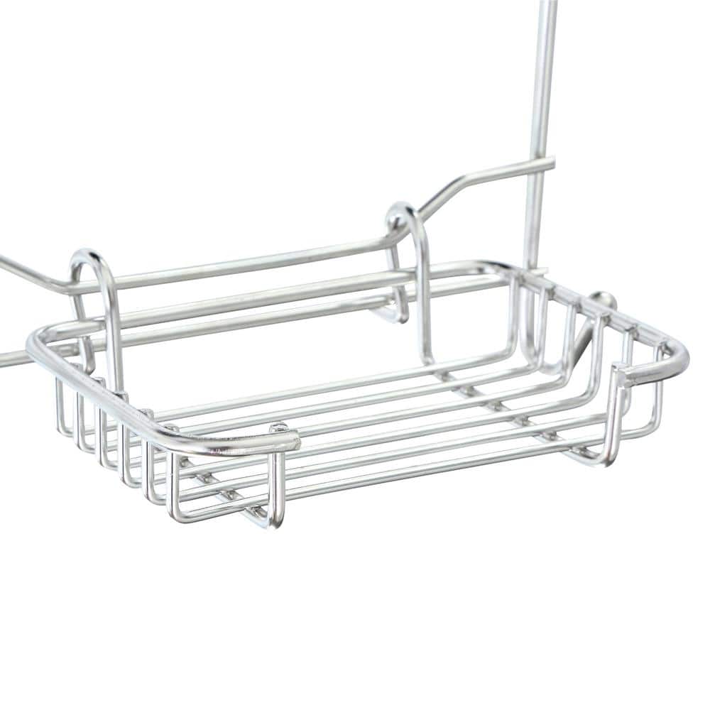 Stainless Steel Over-the-Door Adjustable Shower Caddy with Shelves