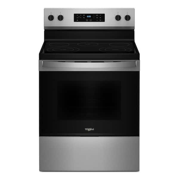 Whirlpool Whirlpool 30 in. 5 Burner Element Freestanding Electric Range in Stainless Steel with Thermal WFES3330RS