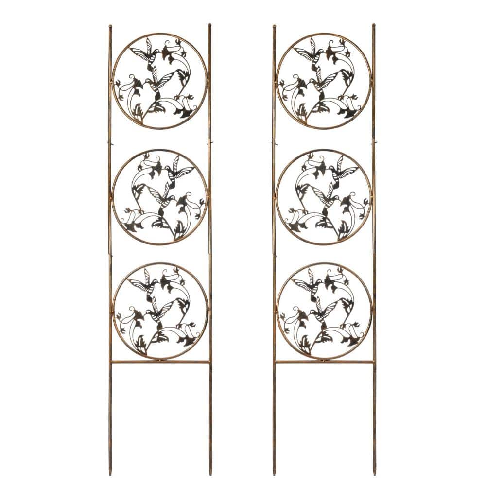 55.2 in. Metal Garden Trellis Decorative Climbing Plant Support Bronze 2-Piece price history on PriceWatchPro