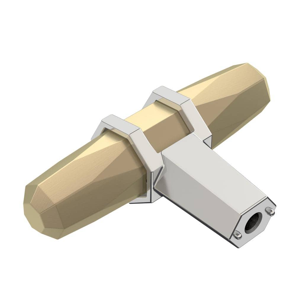 Polished Chrome Modern T-Handle Cabinet Knob with Mounting Hardware