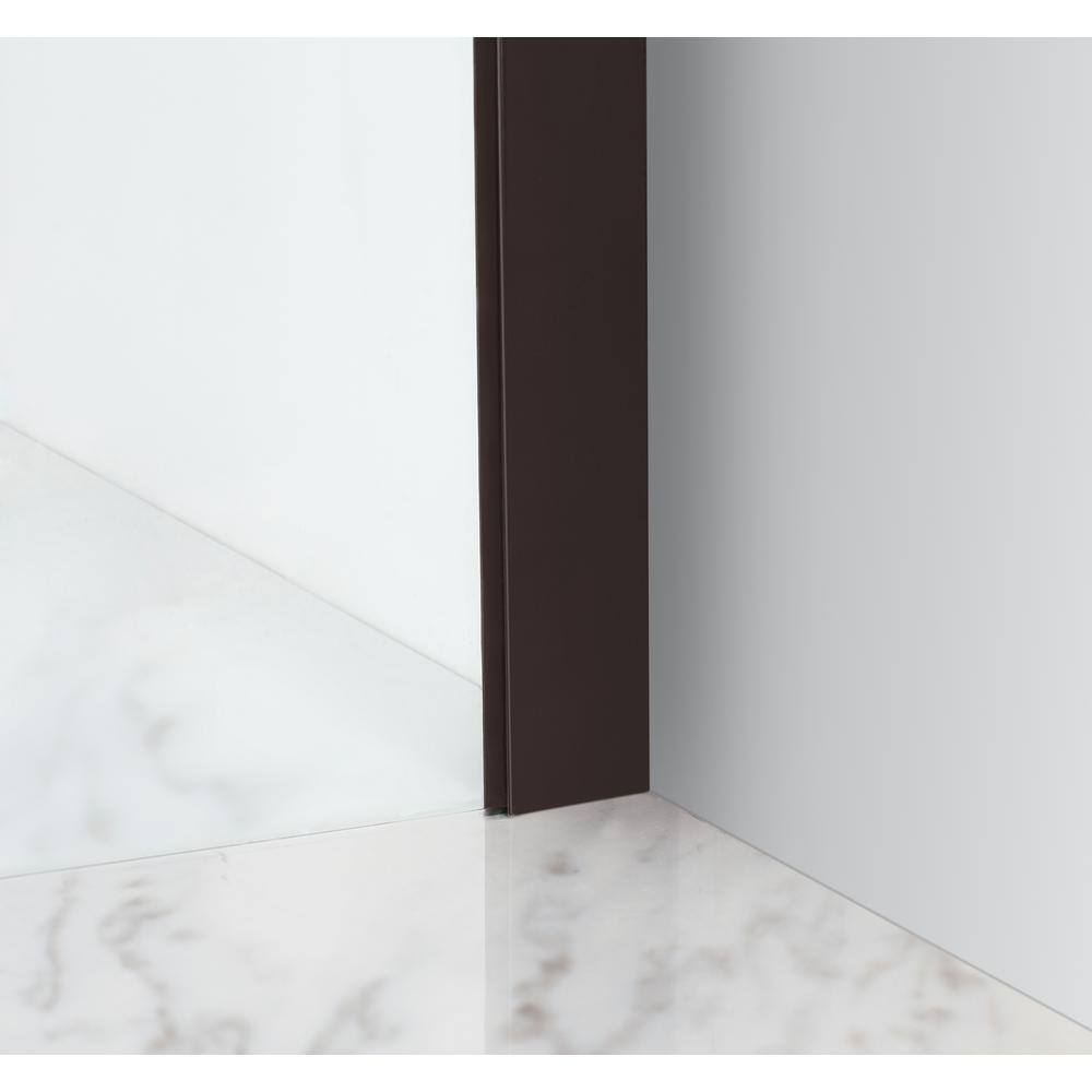 Coraline XL Frameless Clear Glass Sliding Shower Enclosure with Bronze Finish