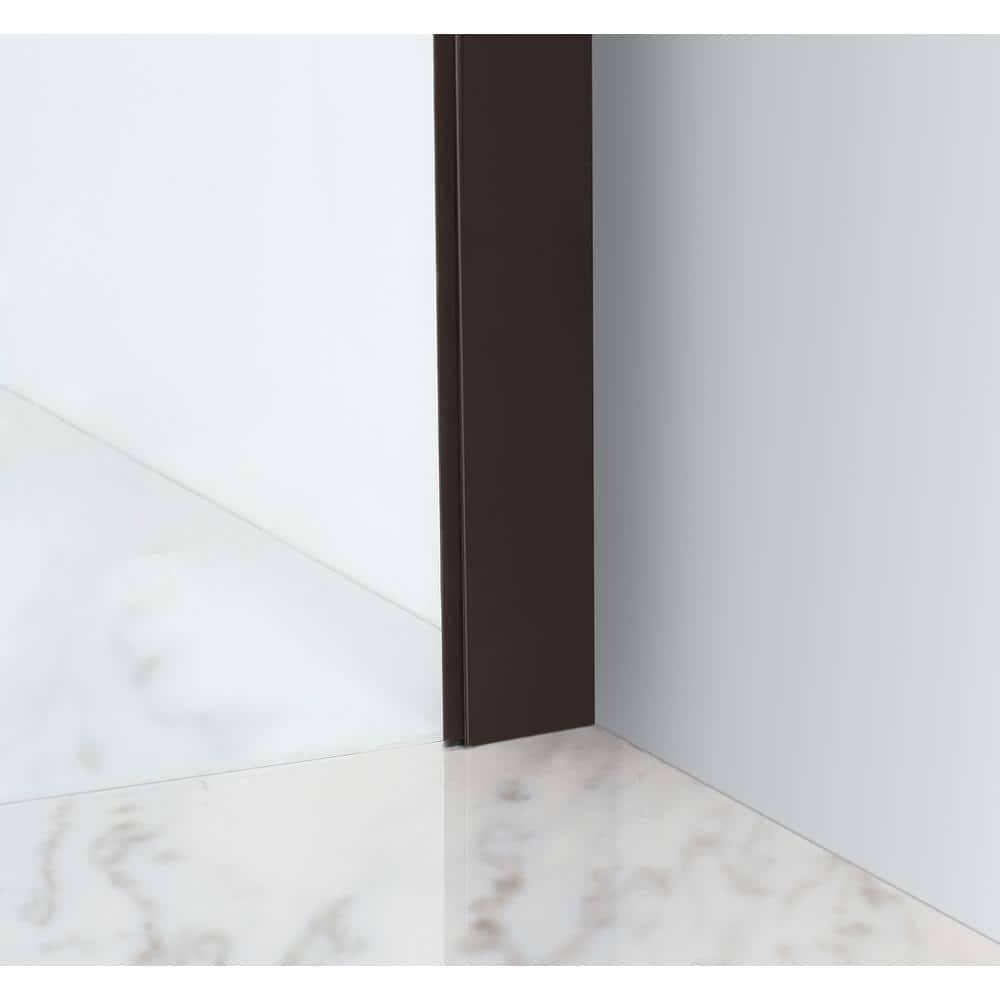 Coraline XL Frameless Clear Glass Bronze Sliding Shower Enclosure